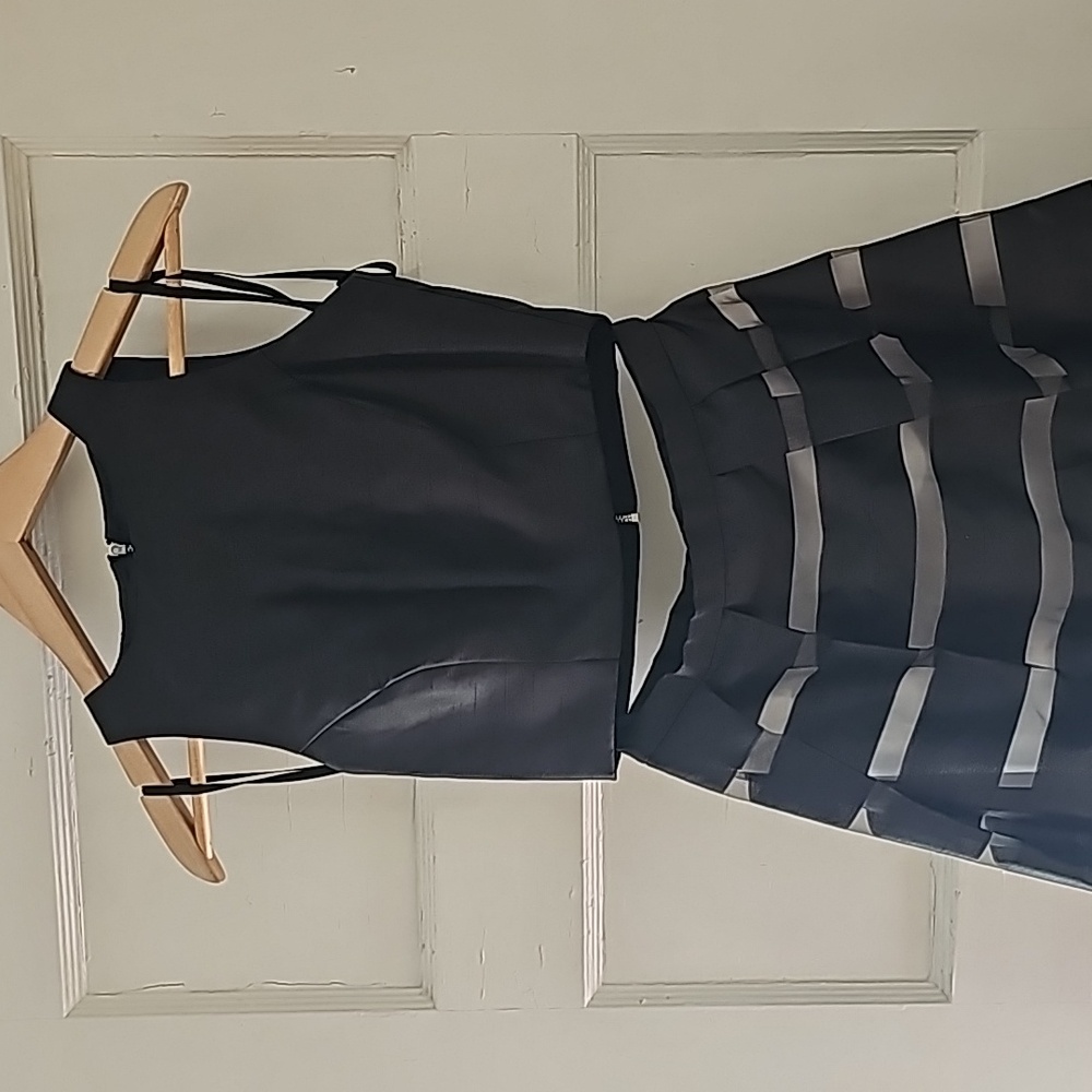 Xscape B&W Striped Two Piece Set